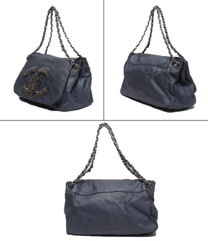 Chanel Double Chain Shoulder Bag Silver Hardware 12th Ladies Chanel