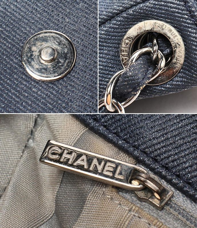 Chanel Double Chain Shoulder Bag Silver Hardware 12th Ladies Chanel