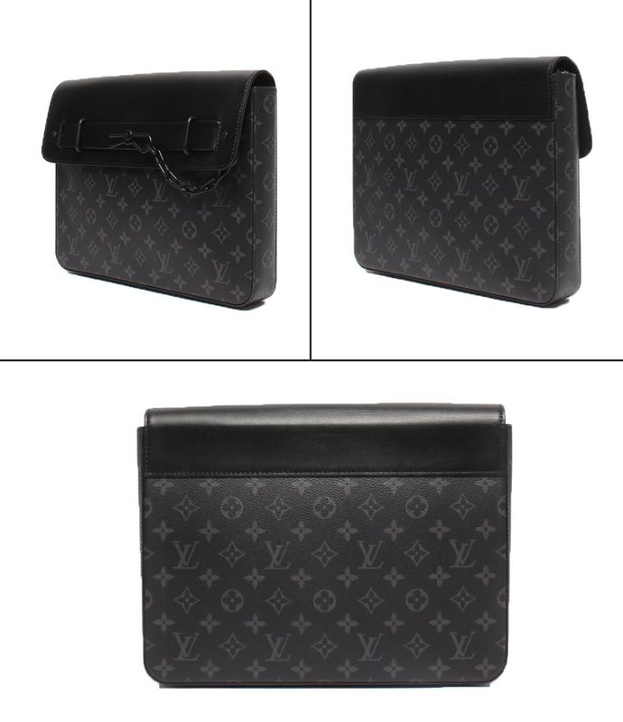 Louis Vuitton Clutch Bag Second Bag Monogram Eclipse Pochette Steamer M80107