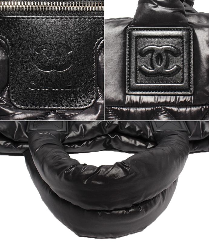 Chanel Tote Bag Silver Hardware Coco Cococoon Small Women's Chanel