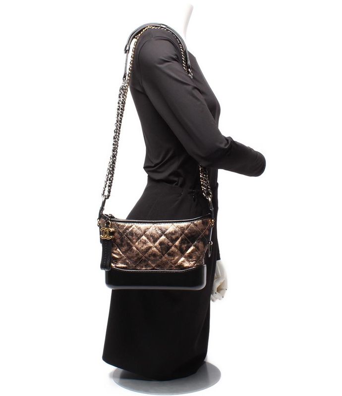 Chanel Shoulder Bag Hobo Bag Small Silver Hardware Gold Hardware Shoulder