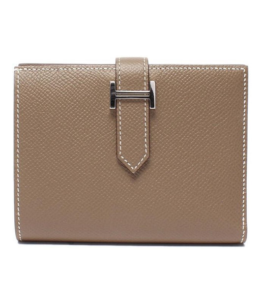 Hermes Bifold Wallet Silver Hardware Engraved Y Etoupe Bearn Compact Ladies