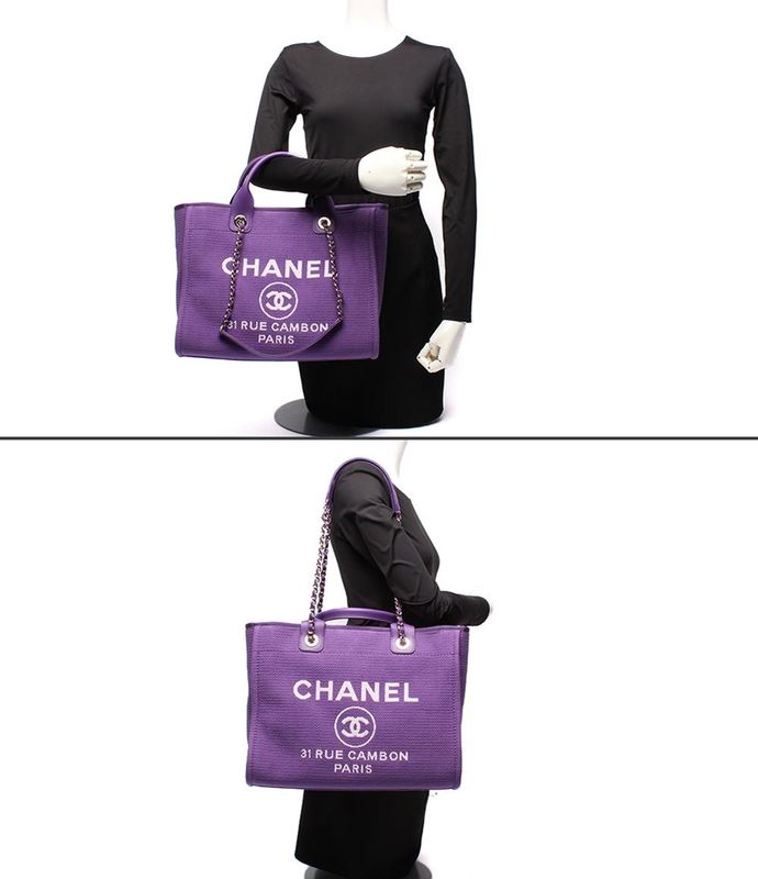 Chanel Tote Bag Handbag Gold Hardware Shoulder Deauville As3257 Women's Chanel