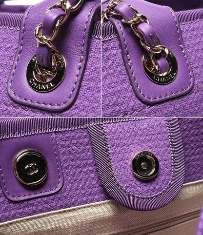 Chanel Tote Bag Handbag Gold Hardware Shoulder Deauville As3257 Women's Chanel