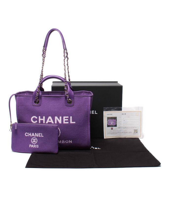 Chanel Tote Bag Handbag Gold Hardware Shoulder Deauville As3257 Women's Chanel