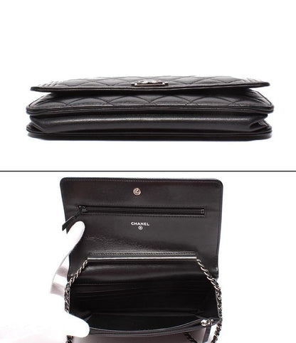 Chain Shoulder Wallet Crossbody Silver Hardware Lambskin Matelasse Boy Chanel