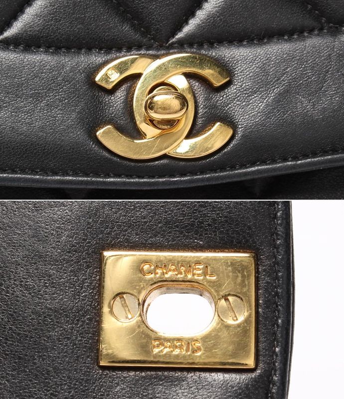 Chanel Chain Shoulder Bag Diana Lambskin 2nd Gold Hardware Single Flap Single
