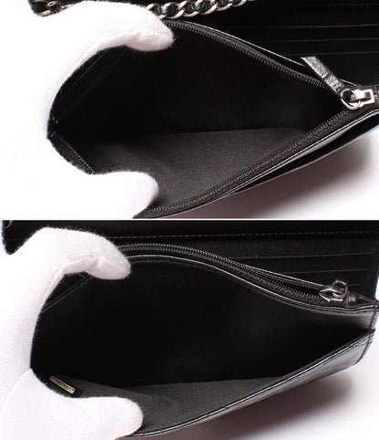 Chain Shoulder Wallet Crossbody Silver Hardware Lambskin Matelasse Boy Chanel