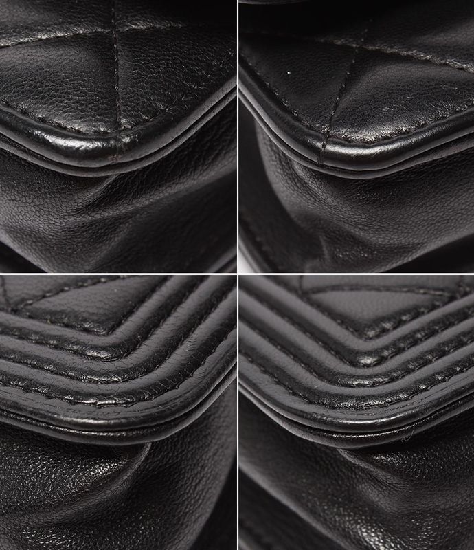 Chain Shoulder Wallet Crossbody Silver Hardware Lambskin Matelasse Boy Chanel