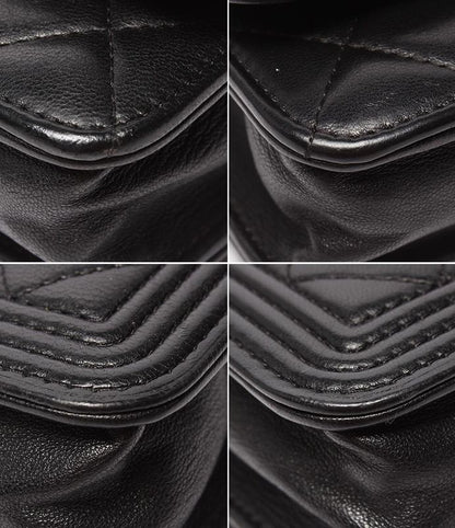 Chain Shoulder Wallet Crossbody Silver Hardware Lambskin Matelasse Boy Chanel