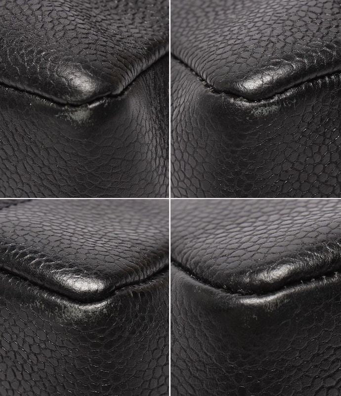 Chanel Chain Shoulder Bag Double Chain Gold Hardware Caviar Skin 3rd Shoulder