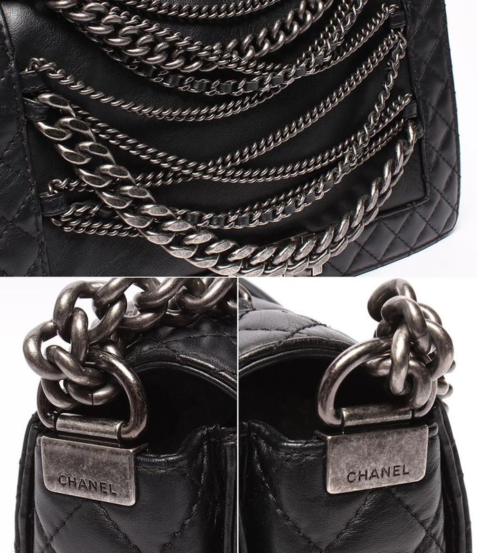Chanel Chain Shoulder Bag Boy Chanel 28 Silver Hardware Cancer Metallic