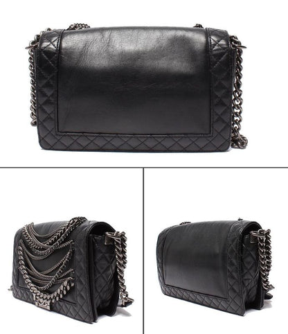 Chanel Chain Shoulder Bag Boy Chanel 28 Silver Hardware Cancer Metallic