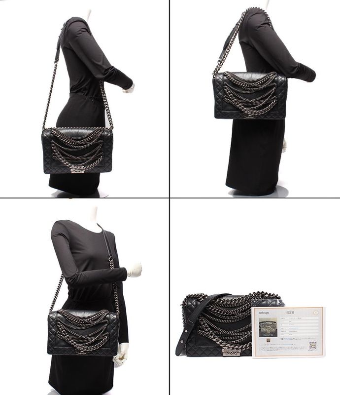 Chanel Chain Shoulder Bag Boy Chanel 28 Silver Hardware Cancer Metallic