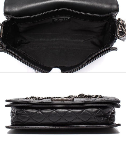 Chanel Chain Shoulder Bag Boy Chanel 28 Silver Hardware Cancer Metallic