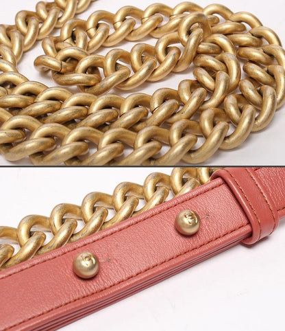 Chanel Chain Shoulder Bag Gold Hardware Lambskin Boy Chanel 25 Women Chanel