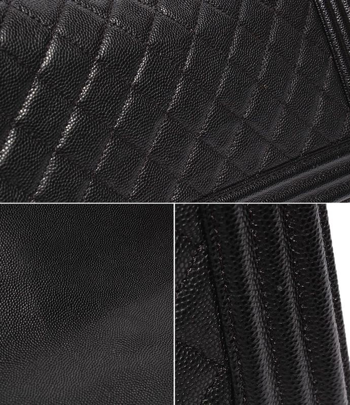 Chanel Chain Shoulder Bag Boy Chanel Gold Hardware Caviar Skin Matelasse 25