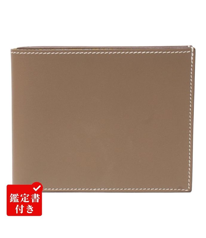 Hermes Bifold Wallet Engraved W Silk Quin Citizen Twill Compact Men's Hermes