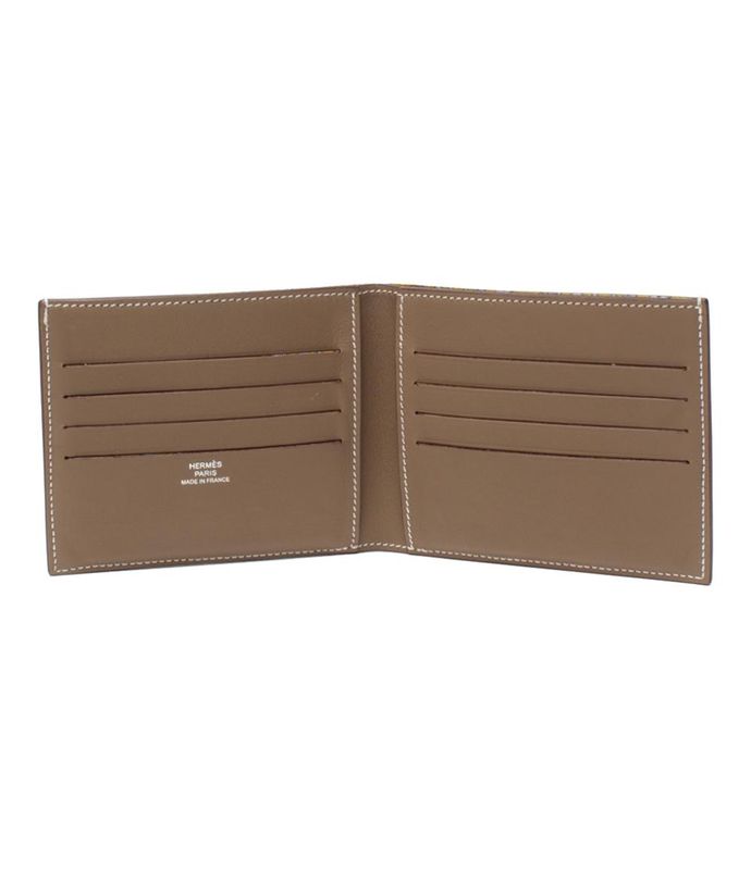 Hermes Bifold Wallet Engraved W Silk Quin Citizen Twill Compact Men's Hermes