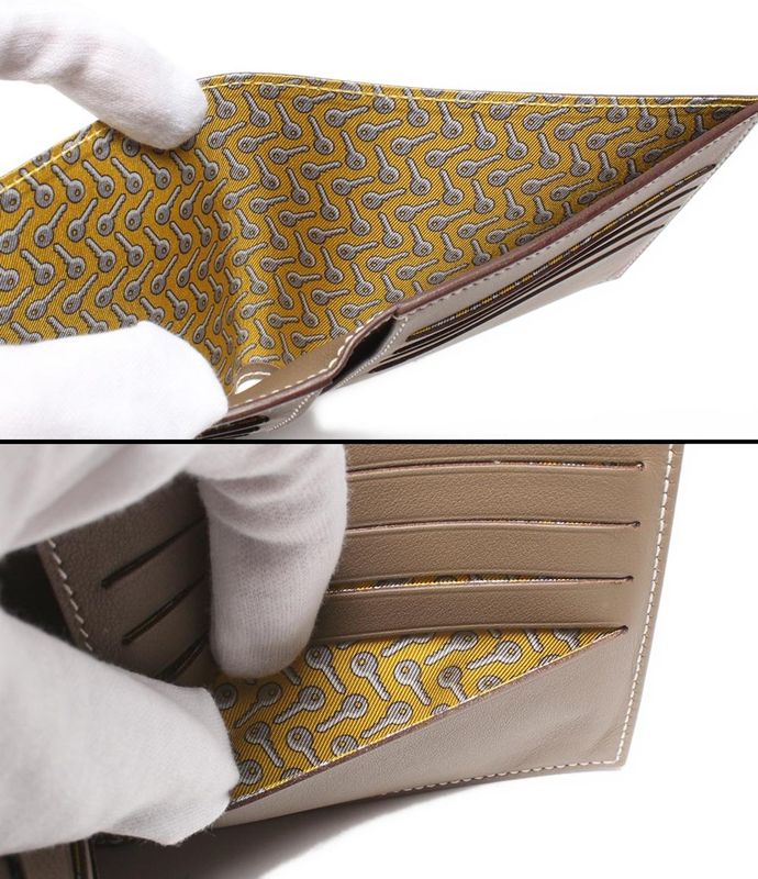 Hermes Bifold Wallet Engraved W Silk Quin Citizen Twill Compact Men's Hermes