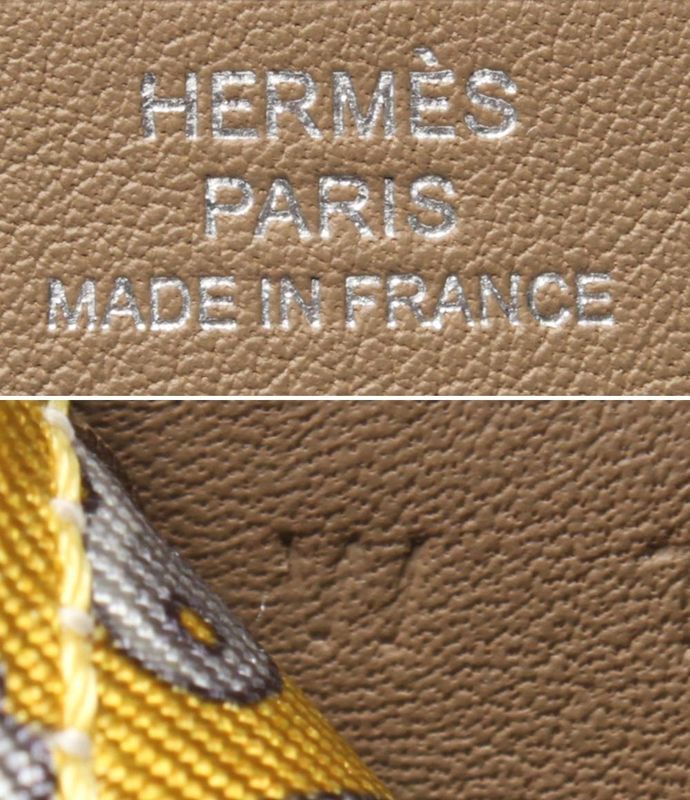 Hermes Bifold Wallet Engraved W Silk Quin Citizen Twill Compact Men's Hermes