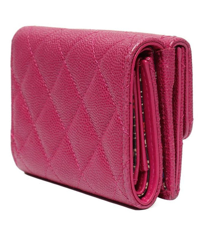 Matelasse Chanel Trifold Wallet Gold Hardware Caviar Skin Small Flap Wallet