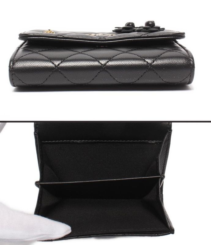 Chanel Compact Wallet Mini Wallet Gold Hardware 27th Camellia Women's Chanel