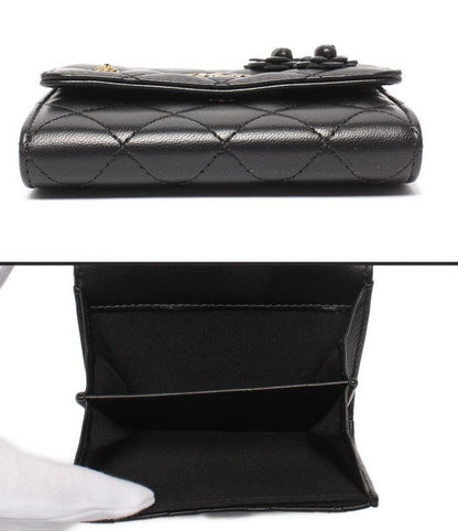 Chanel Compact Wallet Mini Wallet Gold Hardware 27th Camellia Women's Chanel