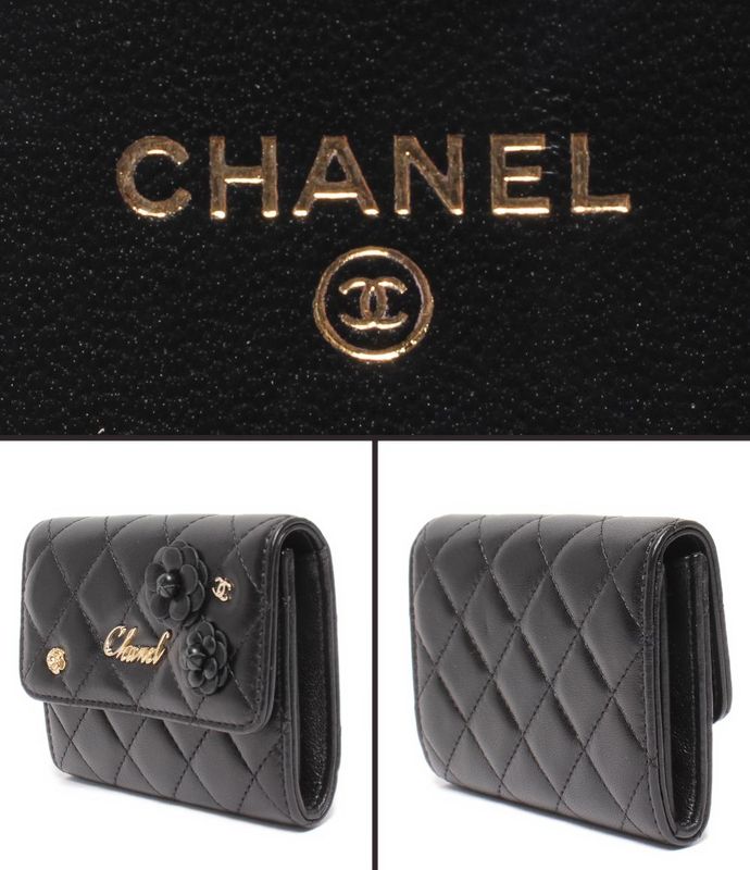 Chanel Compact Wallet Mini Wallet Gold Hardware 27th Camellia Women's Chanel