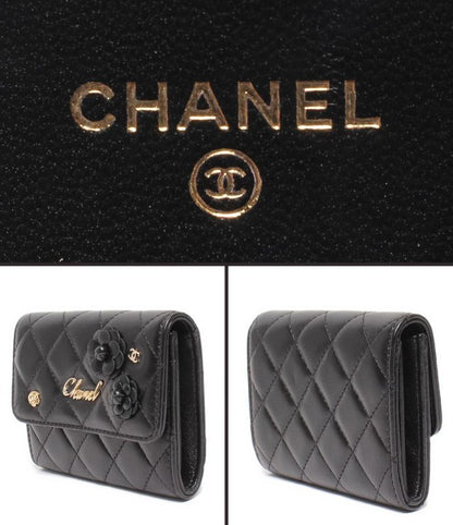 Chanel Compact Wallet Mini Wallet Gold Hardware 27th Camellia Women's Chanel