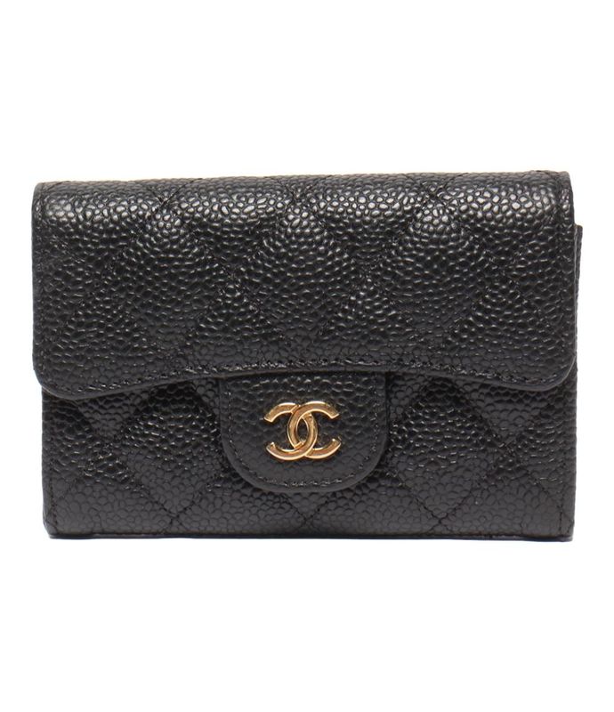 Card Case Matelasse Chanel Gold Hardware Caviar Skin Women's Chanel