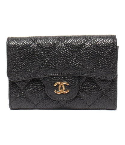 Card Case Matelasse Chanel Gold Hardware Caviar Skin Women's Chanel
