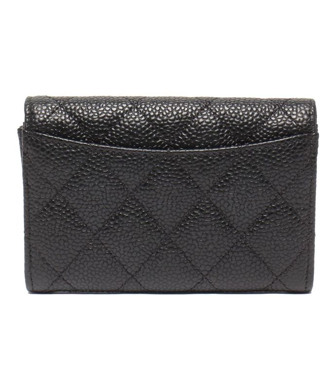 Card Case Matelasse Chanel Gold Hardware Caviar Skin Women's Chanel