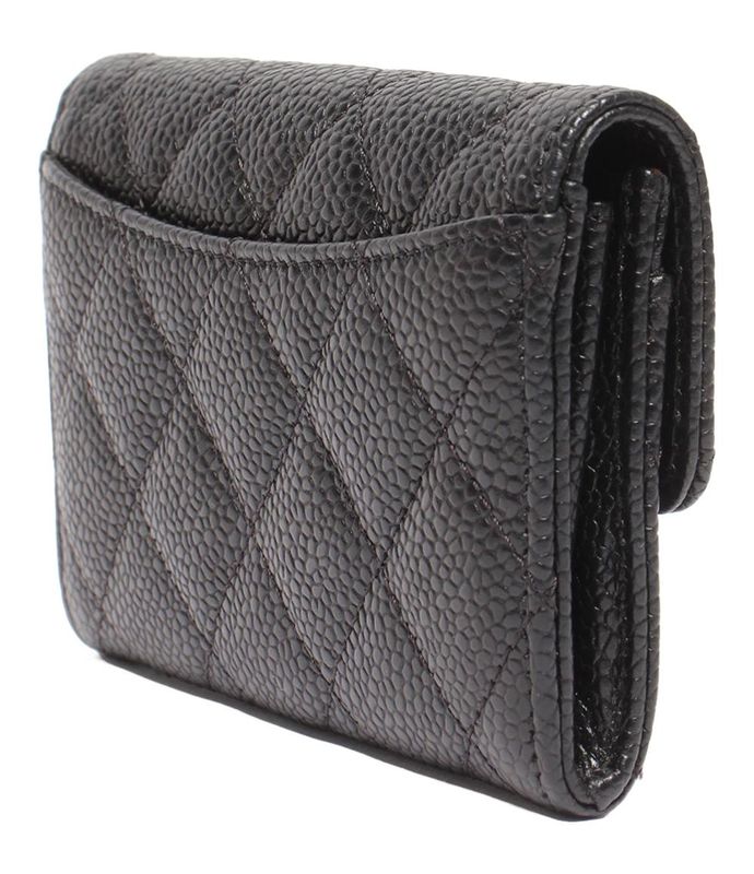 Card Case Matelasse Chanel Gold Hardware Caviar Skin Women's Chanel