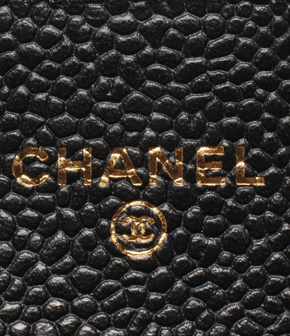 Card Case Matelasse Chanel Gold Hardware Caviar Skin Women's Chanel