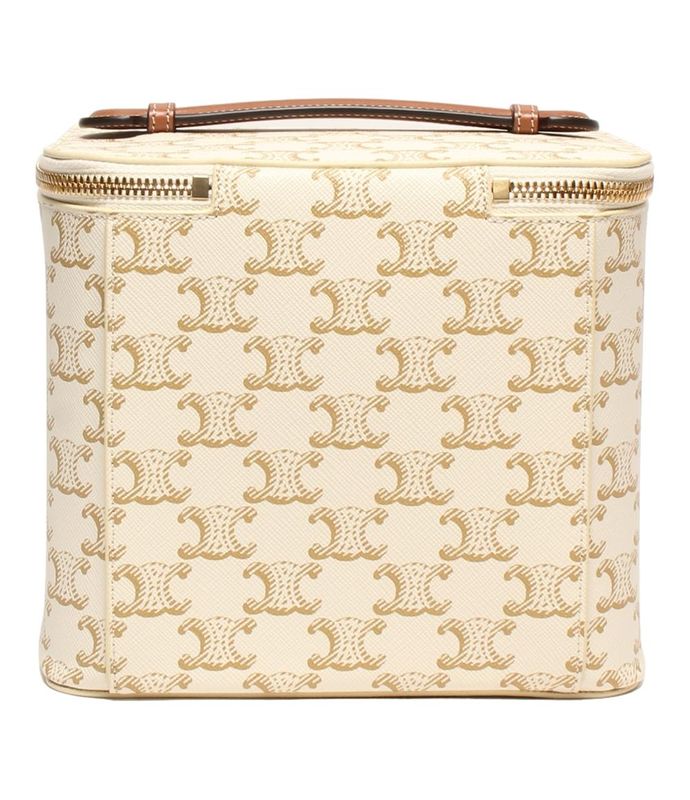Celine Handbag Square Vanity Case Triomphe Canvas And Calfskin Ladies Celine
