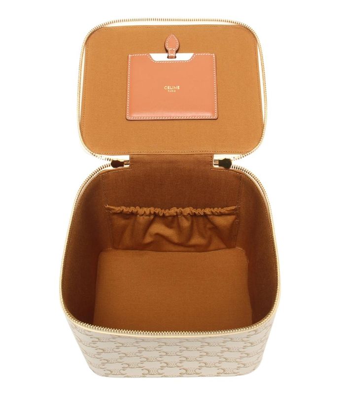 Celine Handbag Square Vanity Case Triomphe Canvas And Calfskin Ladies Celine