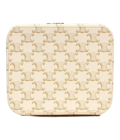 Celine Handbag Square Vanity Case Triomphe Canvas And Calfskin Ladies Celine