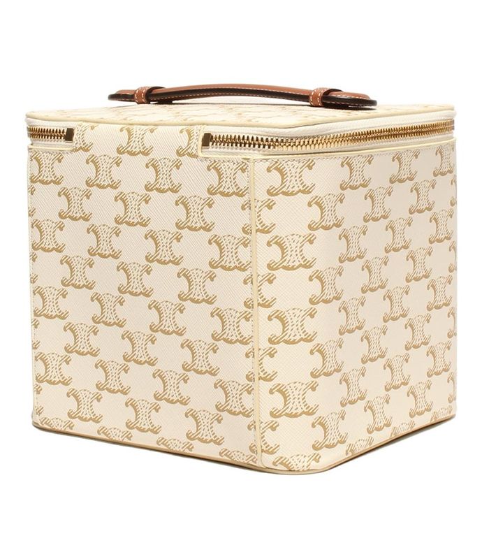 Celine Handbag Square Vanity Case Triomphe Canvas And Calfskin Ladies Celine