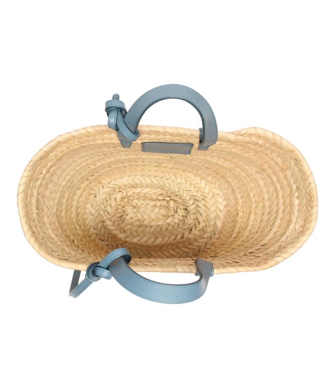 Celine 2-way Basket Bag Tote Bag Shoulder Bag Raffia Calfskin Classic Pannier