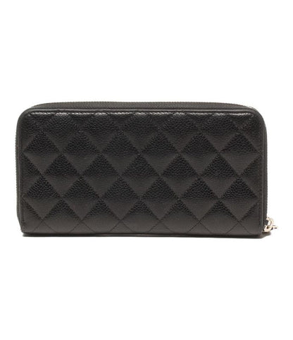 Chanel Round Zipper Long Wallet Silver Hardware Women's Chanel