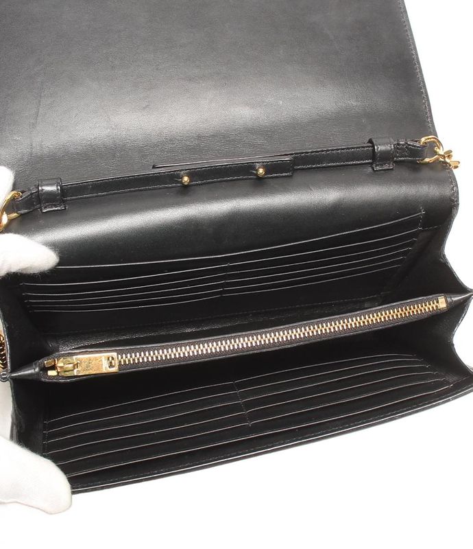 Yves Saint Laurent 2-Way Chain Shoulder Wallet Bag Clutch Bag Women's Yves