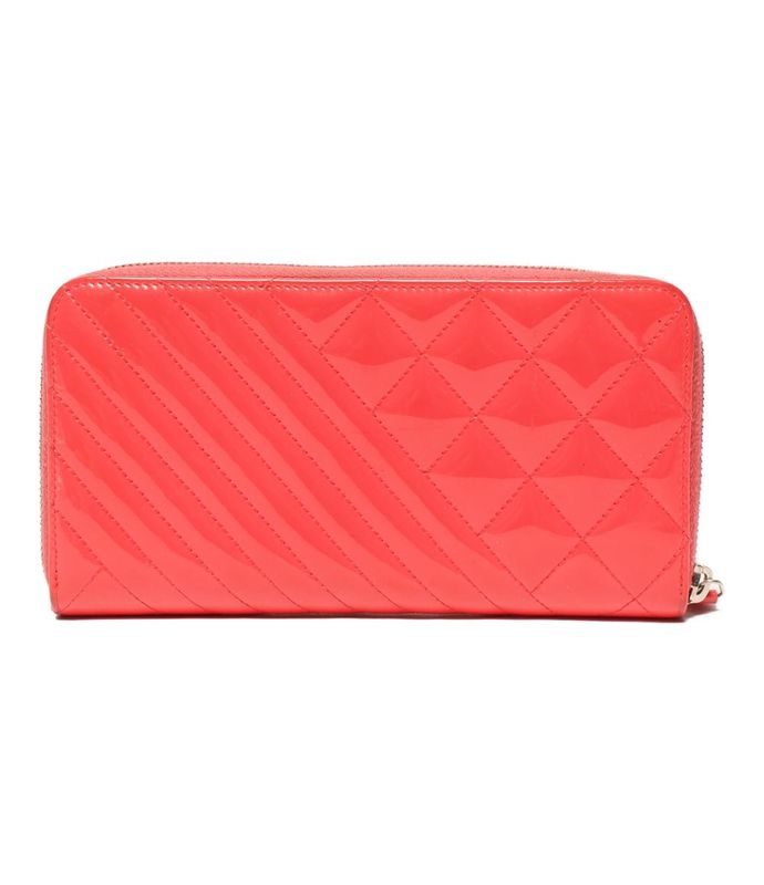 Chanel Round Zipper Long Wallet Silver Hardware Women's Chanel