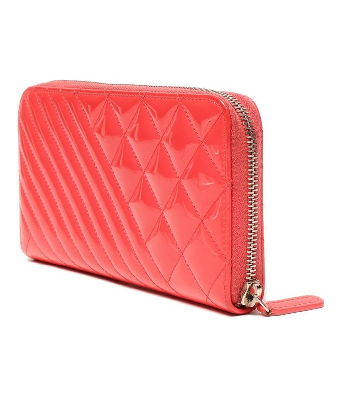 Chanel Round Zipper Long Wallet Silver Hardware Women's Chanel