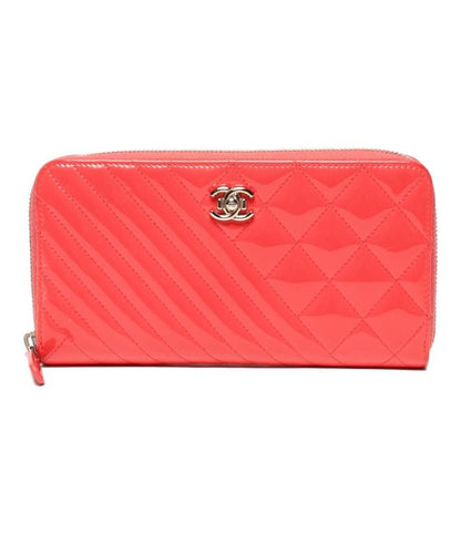 Chanel Round Zipper Long Wallet Silver Hardware Women's Chanel