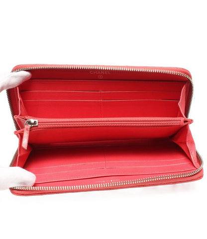 Chanel Round Zipper Long Wallet Silver Hardware Women's Chanel