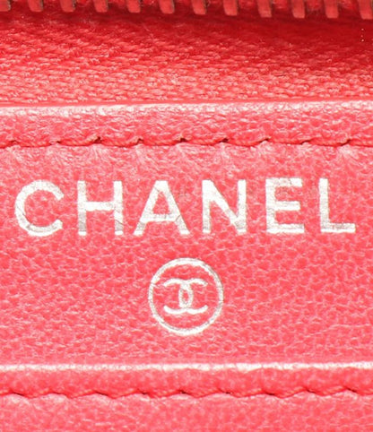 Chanel Round Zipper Long Wallet Silver Hardware Women's Chanel