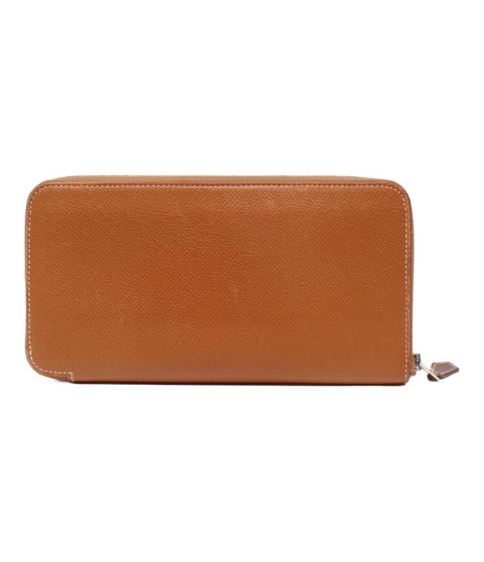 Hermes Round Zipper Long Wallet Engraved C Silver Hardware Silk Quinn Azap Long