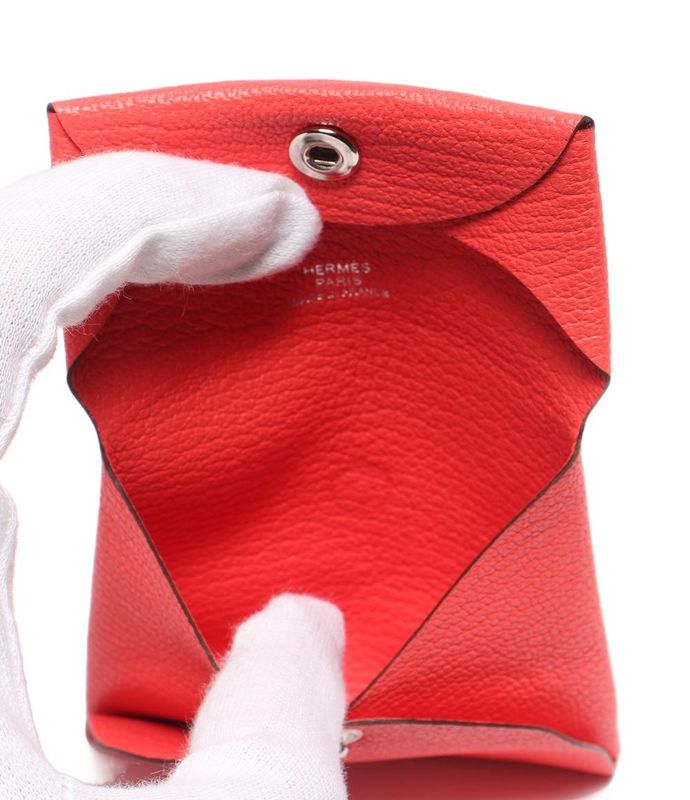 Hermes Coin Case W Engraved Silver Hardware Bastia Women's Hermes