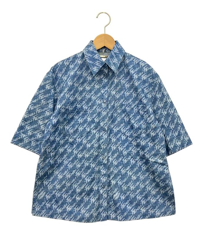 Fendi Short Sleeve Shirt Denim Women's Size 36 (XS) Fendi